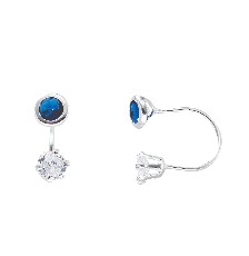 [KDSIBQ.249p] BROQUEL CURVO BISEL 4MM AZUL .925 - KDSIBQ.249p
