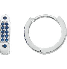 [KDSIE.266e] HUGGIE DOS LINEAS AZUL .925 - KDSIE.266e