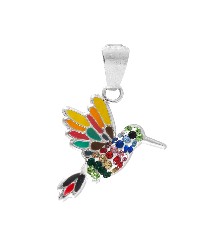 [KDSIBQ.364p] DIJE COLIBRI ESMALTE MULTICOLOR .925 - KDSIBQ.364p