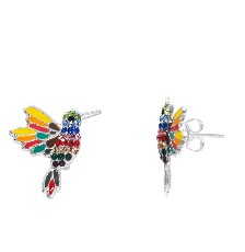 [KDSID.365p] BROQUEL COLIBRI ESMALTE  MULTICOLOR .925 - KDSID.365p