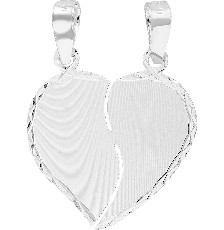 [KDSID.429c] DIJE CORAZON PARTIDO LISO .925 - KDSID.429c