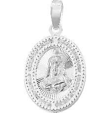 [KDSIM.522d] MEDALLA S.CORA OVAL RAYOS CZ .925 - KDSIM.522d