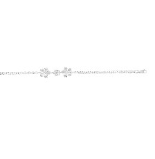 [KDSIP.590d] PULSERA 3 FLORES DIAM BISMARK 18CM .925 - KDSIP.590d