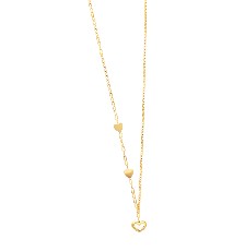 [KDSGT.763p] GARGANTILLA TRIPLE CORAZON 45CM ACERO - KDSGT.763p