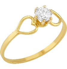 [KDGR.102] ANILLO NIÑA SOLITARIO 10K - KDGR.102