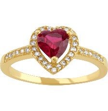 [KDGR.156] ANILLO CORAZON ROJO 10K - KDGR.156