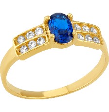 [KDGR.159] ANILLO OVAL AZUL 10K - KDGR.159