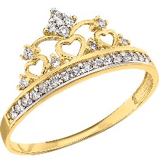 [KDGR.162] ANILLO CORONA CORAZONES 10K - KDGR.162