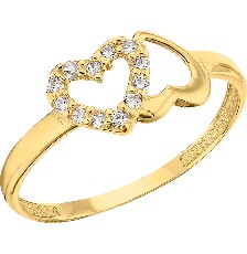 [KDGR.165] ANILLO DOBLE CORAZÓN 10K - KDGR.165