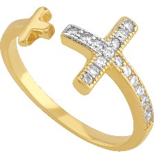 [KDGR.182] ANILLO CRUZ ABIERTO 10K - KDGR.182