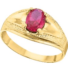 [KDGR.210] ANILLO CAB OVAL RUBI 10K - KDGR.210