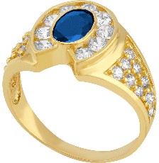 [KDGR.215] ANILLO HERRADURA AZUL 10K - KDGR.215
